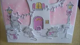Merry Mice - HELLO BLUEBIRD / Pink Christmas card