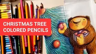 Christmas tree drawing /Colored pencils tutorial#christmastree#merrychristmas#coloredpencils#cute