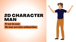 2D Character Man Free Animation - Green Screen