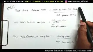 [7/10] #Ratioanalysis  | Fixed Assets Turnover Ratio | On Sales | Cost of Sales | Numerical Problem