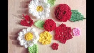 Вязание листочков крючком. Для новичков.с объяснением.
