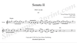 Telemann : Sonatina TWV 41:B2 (4/4 : Presto) -- Urtext