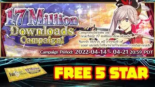 Fate/Grand Order USA 17 Million Downloads & FREE 5 STAR!!!
