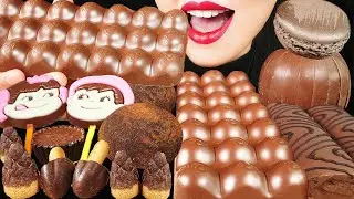 ASMR CHOCOLATE PARTY: BUBBLE CHOCOLATE, MOCHI, MACARON, ROLL CAKE, MOST POPULAR CHOCOLATE DESSERT 먹방