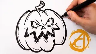 COMO DESENHAR UMA ABÓBORA DE HALLOWEEN (Desenho fácil) com a Dai Oliveira