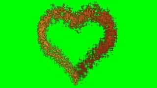 different heart variations - green screen effect