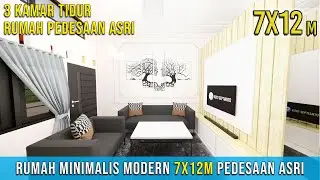Rumah minimalis modern pedesaan7x12 meter 3 kamar tidur