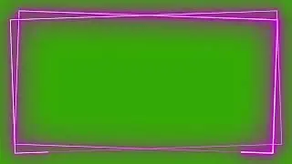 Purple Neon Double Border Green Screen Overlay Motion Graphics 4K 30fps Copyright Free