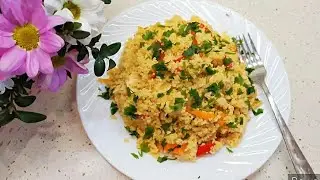 Рассыпчатый кус-кус с куриным филе и овощами. Вкусный и быстрый ужин!!!