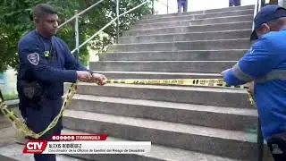 Cierran con una malla metálica el puente peatonal ubicado a la altura del colegio INEM