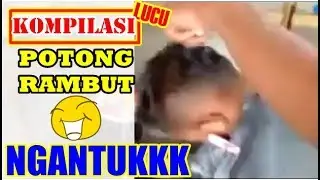 NGAKAK! POTONG RAMBUT SAMBIL NGANTUK