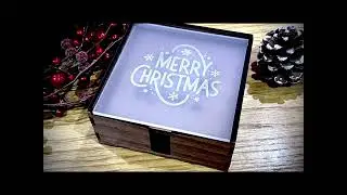 Christmas Drinking Wooden Coaster Set 6 Piece & Gift Box