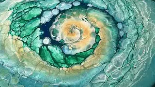 (513) Fibonacci Spiral Straight Pour - Boulder Cells No Silicone- Fluid Acrylic Paint Pouring