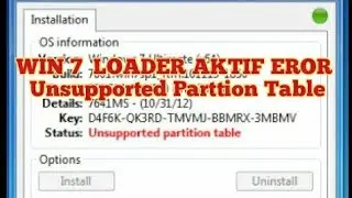 Unsupported Partition Table win 7