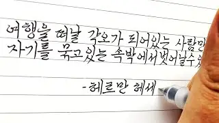 Neat and Beautiful Korean Handwriting with Muji Pen (헤르만 헤세 명언)