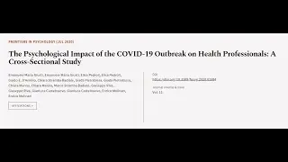 The Psychological Impact of the COVID-19 Outbreak on Health Professionals: A Cross-Se... | RTCL.TV