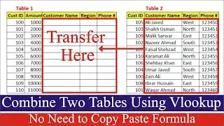 Combine Two Tables Using Vlookup formula in Excel | MRB Tech Solutions