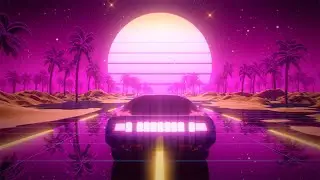 🌴⚡RETROWAVE Looping Background - On The DESERT Road -  SYNTHWAVE Loop Video HD⚡🌴