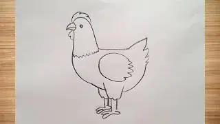 how to draw hen drawing easy step by step@DrawingTalent