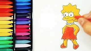 Fun Lisa Simpson Drawing and Coloring Tutorial @popularstudio