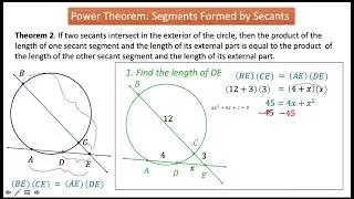 Power Theorem 2 Segments Formed by Secants