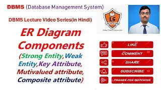 ER diagram Components|Strong entity vs Weak entity |Key attribute vs Composite attribute