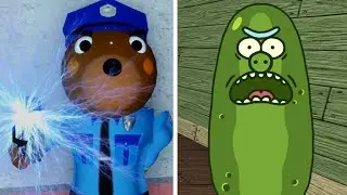 ROBLOX Piggy 2 OFFICER DOGGY VS PICKLE RICK animation Jumpscares - Roblox Piggy Book 2 New Update