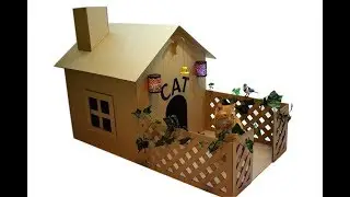 How to make a house for a cat out of cardboard