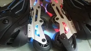 Inline skates with RGB led - night test