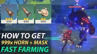 Farm 999x Heavy Black Bronze Crystal Horn -  Damaged Stained Ominous Mask - Genshin Impact