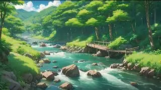 Anime Nature Water Flow | Motion Graphics | Looping Video | No Copyright | MGI |