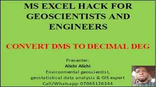 How to convert Degree minutes second to decimal degree in MS Excel