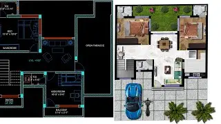 Rendering 2D Floor Plan In Photoshop || How To Render Architectural 2D Floor Plan like Professional