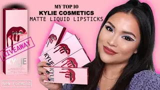 My Top 10 KYLIE Cosmetics Matte Liquid Lipsticks | NEW FORMULA | Ranked | GIVEAWAY