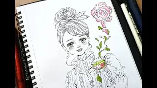 Drawing Anime Girl/Time Lapse