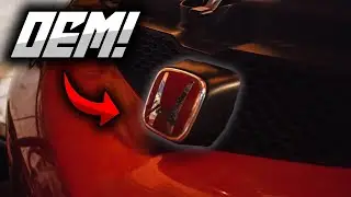 DC5 Type R OEM Red Honda Badge Install On K24 Red RSX!