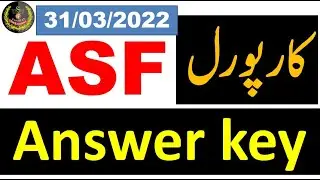 ASF Corporal Past Paper 31/03/2022 || ASF Corporal Paper 2022