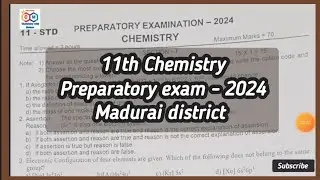 11th Chemistry Preparatory exam - 2024 @chemistrywithmohan9293