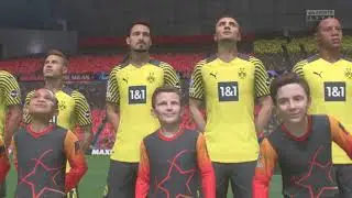 FIFA 22, Final Champions league intro, between AC Milan and Dortmund