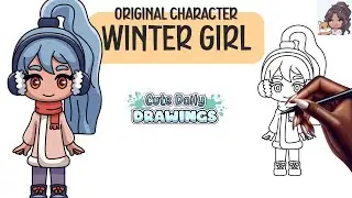 How to Draw a Cute Winter Girl ⏐ Step by Step Easy Anime Chibi Drawing Tutorial