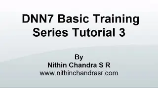 DotNetNuke(DNN) 7 Basic Training Series - Tutorial 3 | Create Page,Page Permissions,SEO