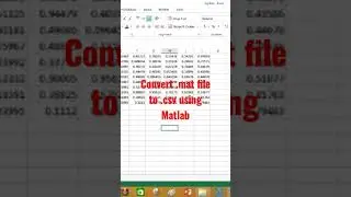 Convert .mat file to .csv using Matlab