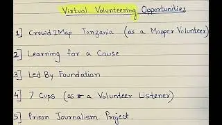 [2024] Virtual/Online Volunteering Opportunities #volunteer #volunteering #volunteeropportunities