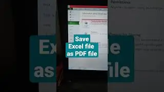 How to save excel file as PDF file | How to save excel file to pdf #exceltopdf #excel #exceltutorial