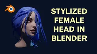 Stylized female head in Blender 3D