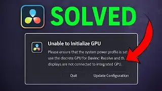 How To Fix DaVinci Resolve GPU Initialization Failed