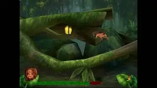 Disneys Tarzan PS1 spil første bane og menu på dansk