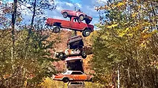 Car Totem Sculpture Hazleton Pennsylvania often seen from Interstate 81