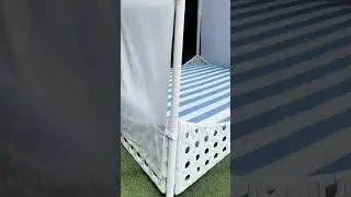 Кровать из искусственного ротанга. Шезлонг двухместный с навесом от солнца. Украинские Конструкции