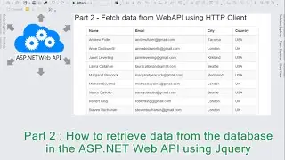 Part 2 - How to retrieve data from the database in the ASP.NET Web API using Http Client